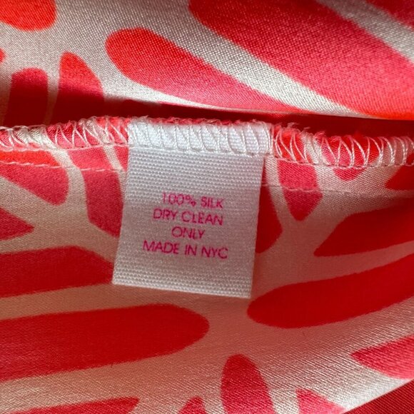 Alice & Trixie Silk Strapless Geometric Neon Pink Cream Maxi Dress Small - Picture 8 of 8